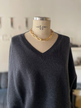 V-neck sweater in pure cashmere