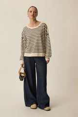 Maglia a righe in lino