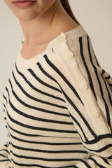 Maglia a righe in lino