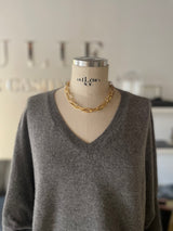 V-neck sweater in pure cashmere