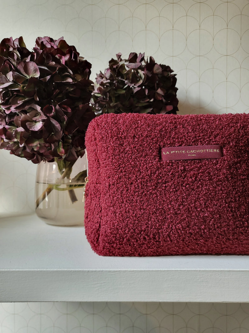 Pochette in teddy Burgundy XL