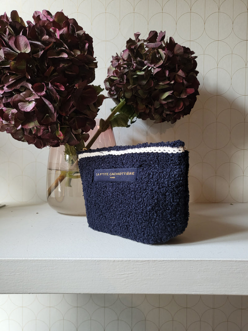 Pochette in teddy blu M