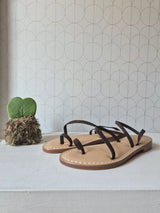 Sandalo in suede testa moro