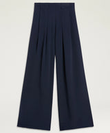 PANTALONE IN MISTO  SETA  BLU NOTTE