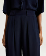 PANTALONE IN MISTO  SETA  BLU NOTTE