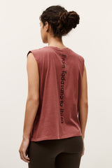 Maglia smanicata cipria