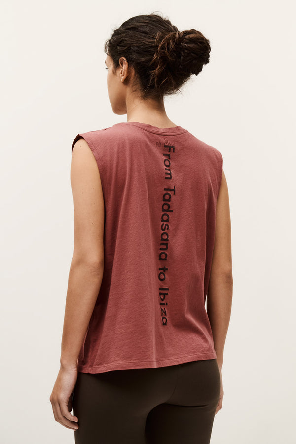 Maglia smanicata cipria