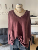 Maglia Scollo v over puro cashmere