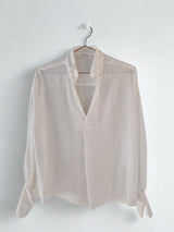 Camicia scollo V bianca