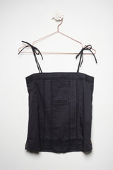 Top voile di cotone nero
