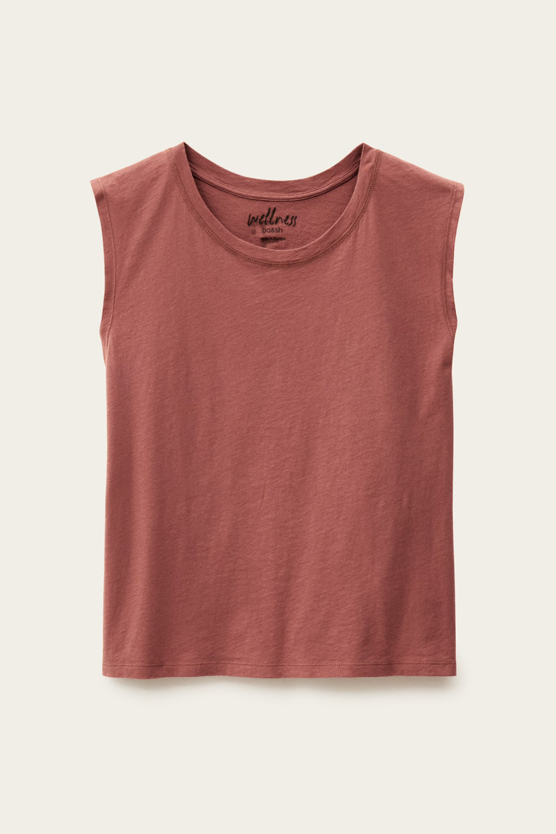 Maglia smanicata cipria