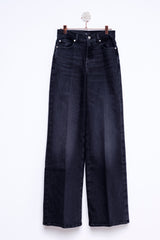 JEANS GAMBA AMPIA DENIM NERO