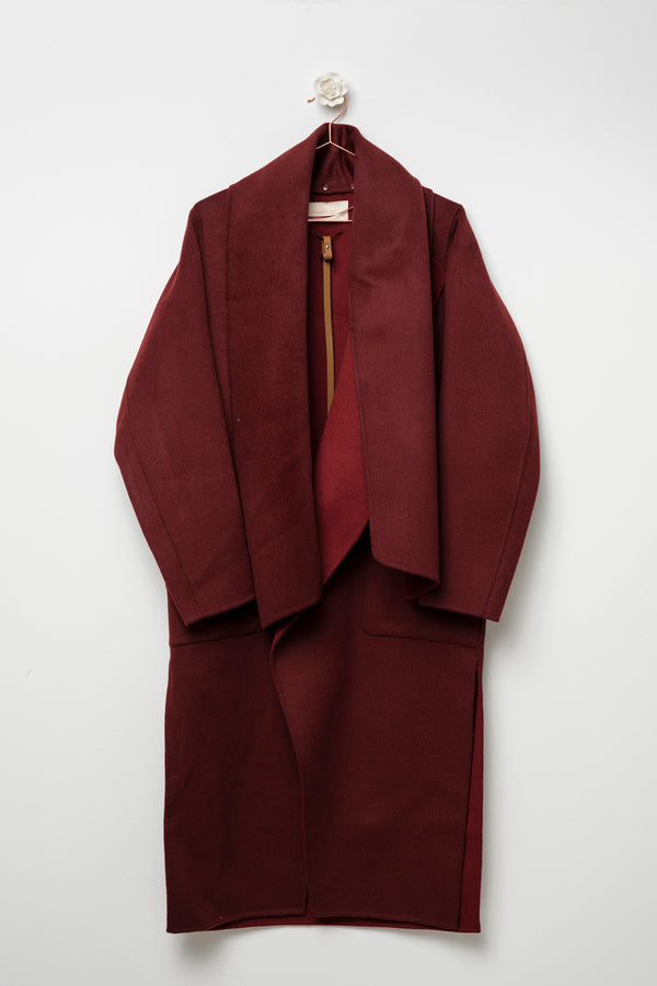 Burgundy coat