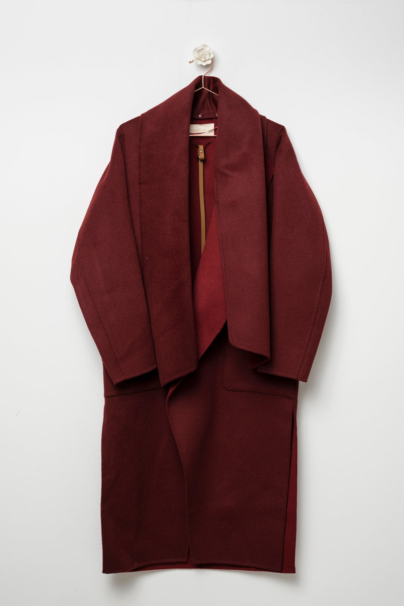 Burgundy coat