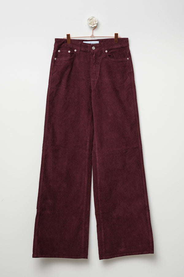 pantaloni a coste gamba ampia