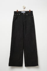pantalone a coste gamba ampia