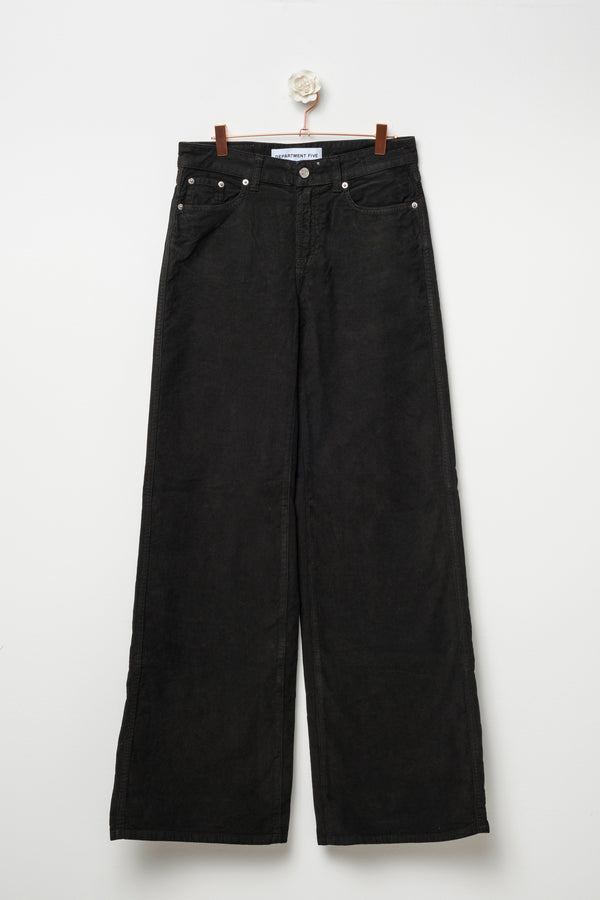 pantalone a coste gamba ampia