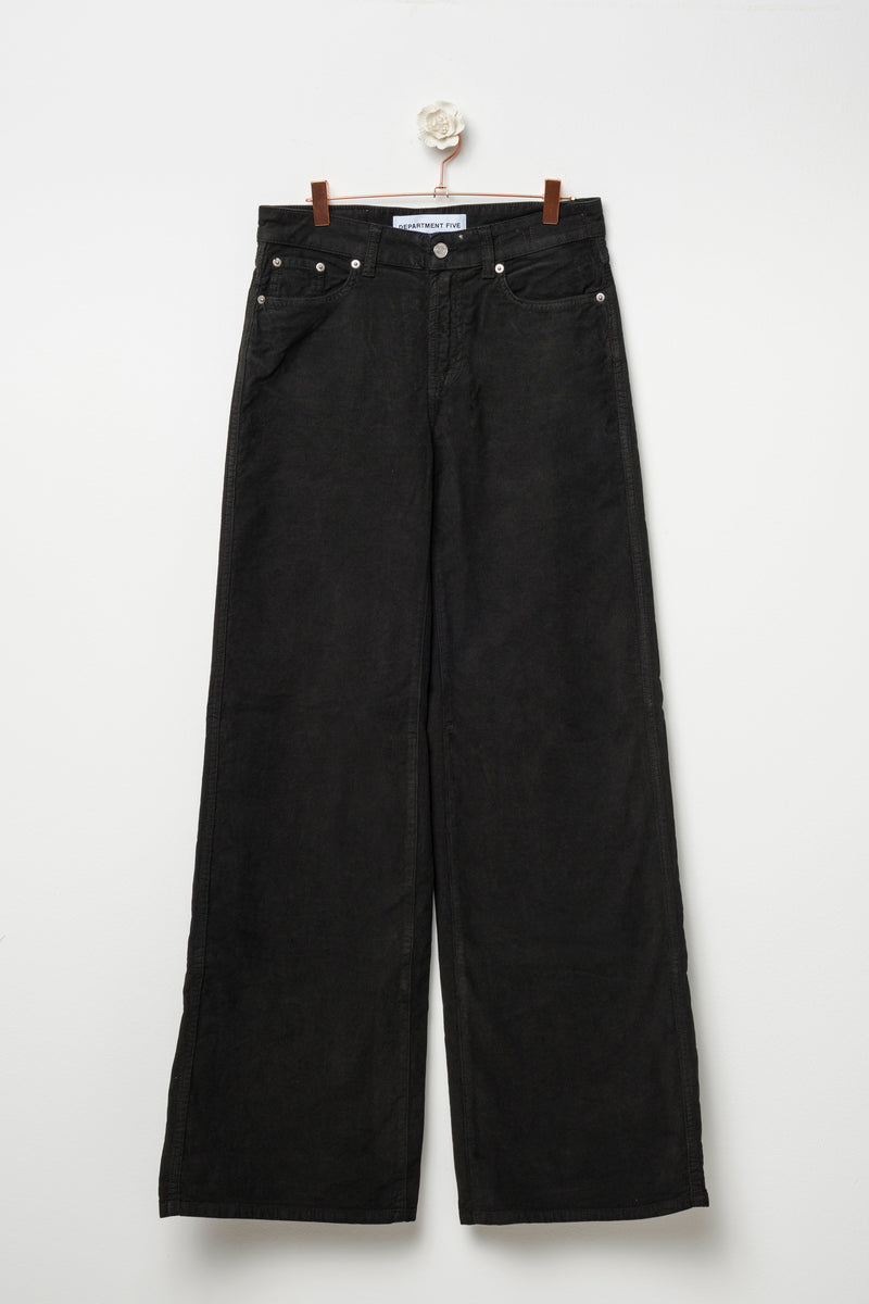 pantalone a coste gamba ampia
