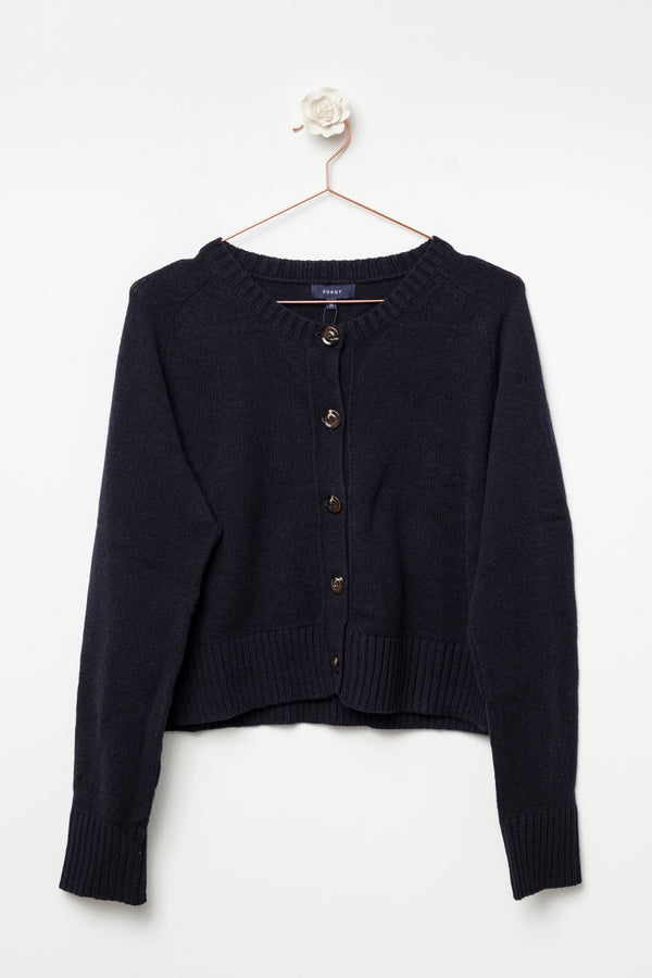 Short merino wool cardigan
