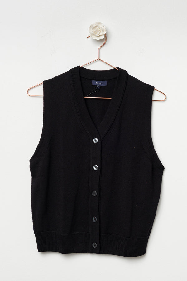 Short sleeveless cardigan