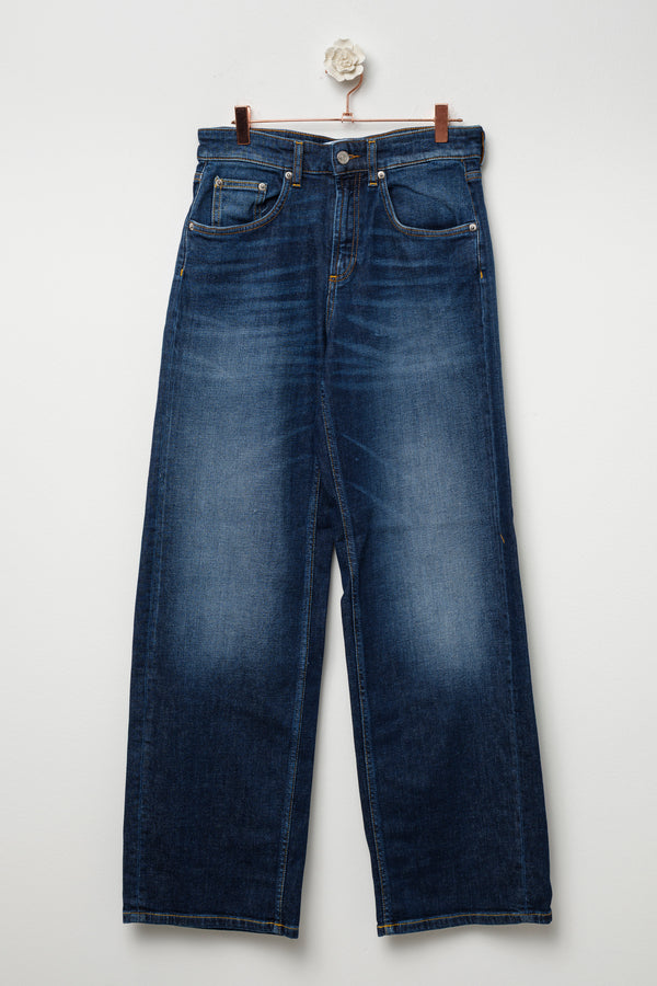 wide leg blu jeans