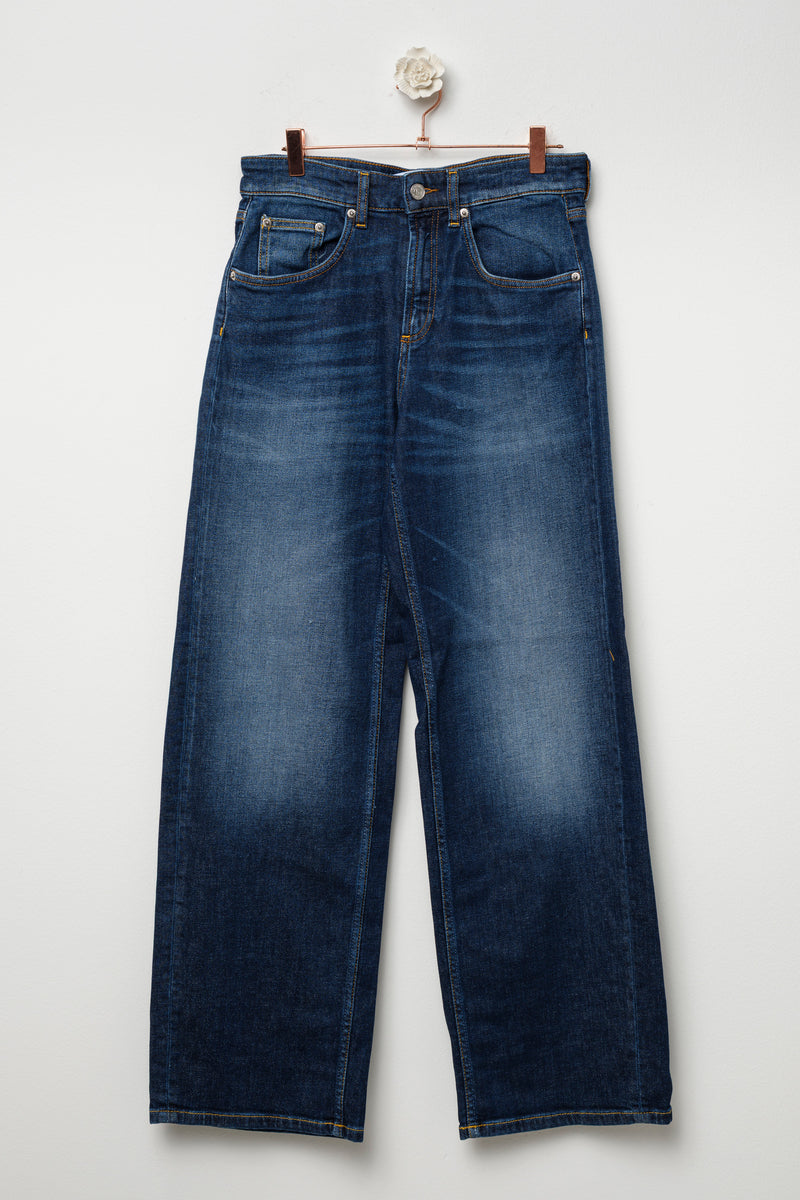 wide leg blu jeans