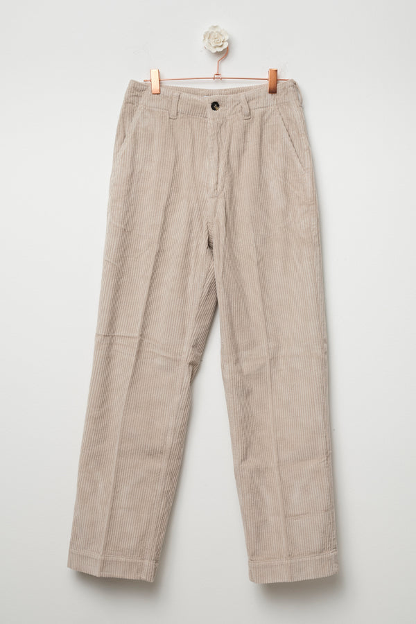 pantalone a coste con risvolto