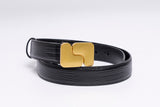 embossed leather belt