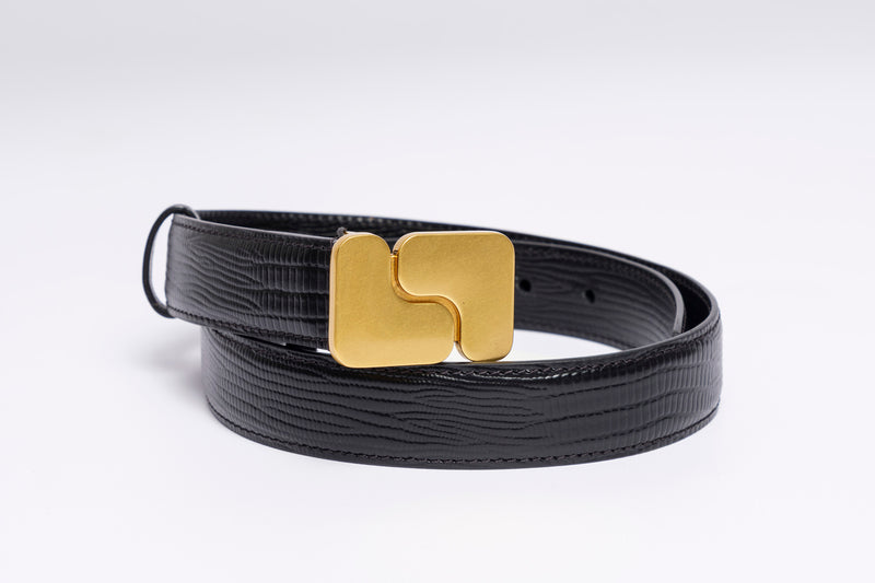 embossed leather belt