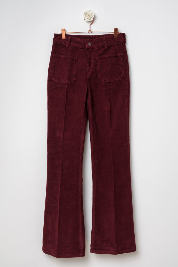 Pantalone velluto bordeaux