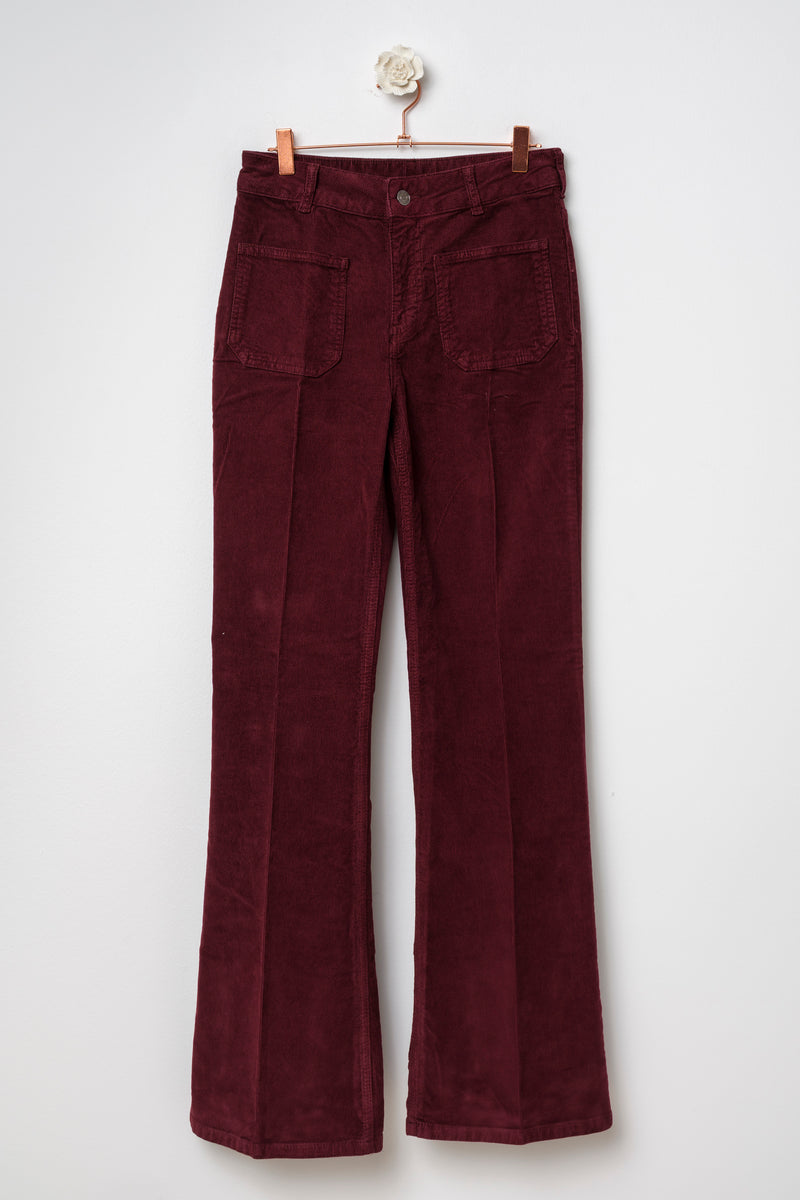 Pantalone velluto bordeaux