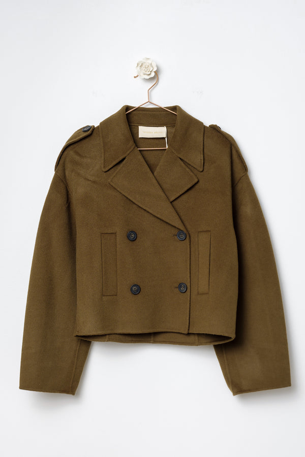 cappotto cropped militare