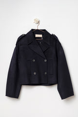 cappotto cropped blu marine