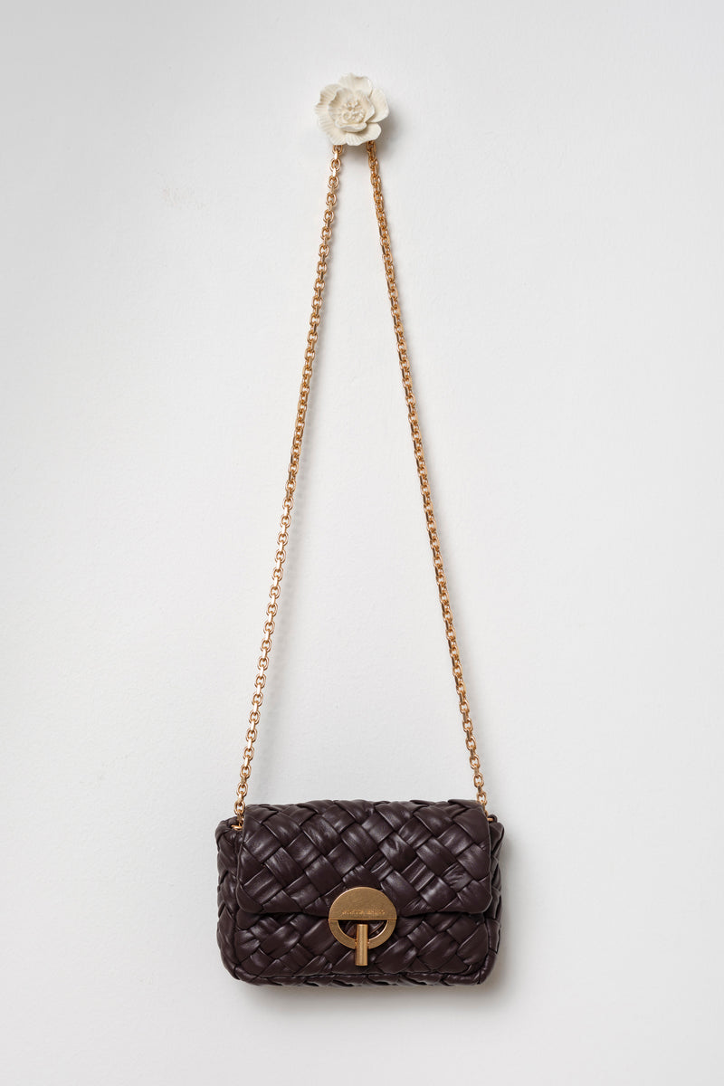 Borsa mini in pelle chocolat