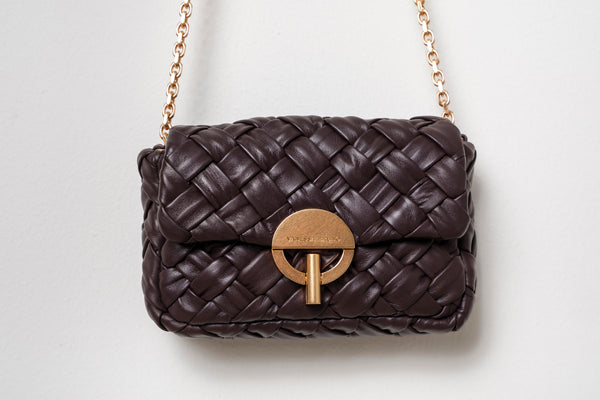Borsa mini in pelle chocolat