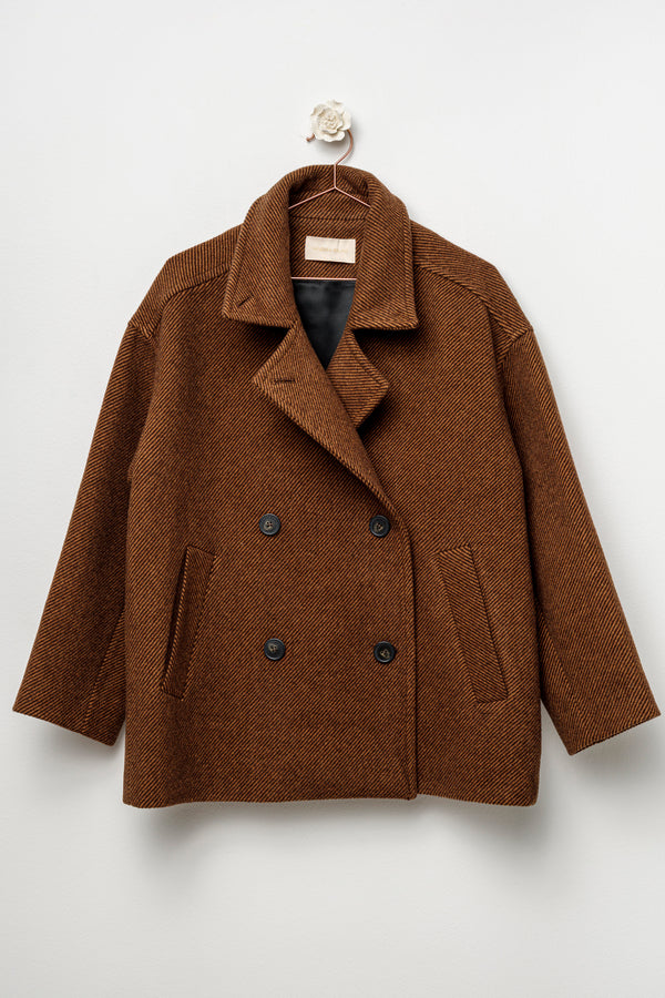 Cappotto doppiopetto marrone