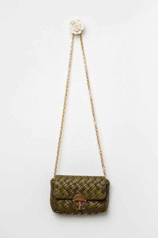 Borsa in pelle intrecciata