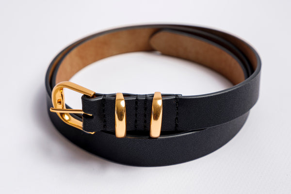 Black leather belt