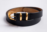 Black leather belt