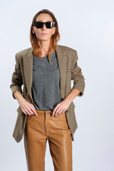 PANTALONE IN PELLE CARAMELLO