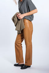 PANTALONE IN PELLE CARAMELLO