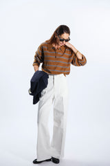 JEANS GAMPA AMPIA BIANCO