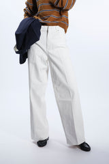 JEANS GAMPA AMPIA BIANCO