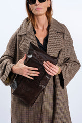 DARK BROWN NAPLAK LEATHER BAG