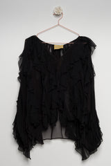 Camicia in chiffon unito nero