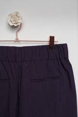 Pantalone gessato in popeline di cotone