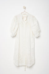 Abito ricamato ecru