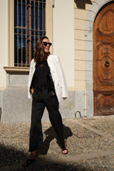 Camicia in chiffon unito nero