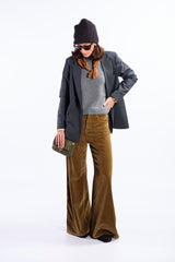 Velvet palazzo pants