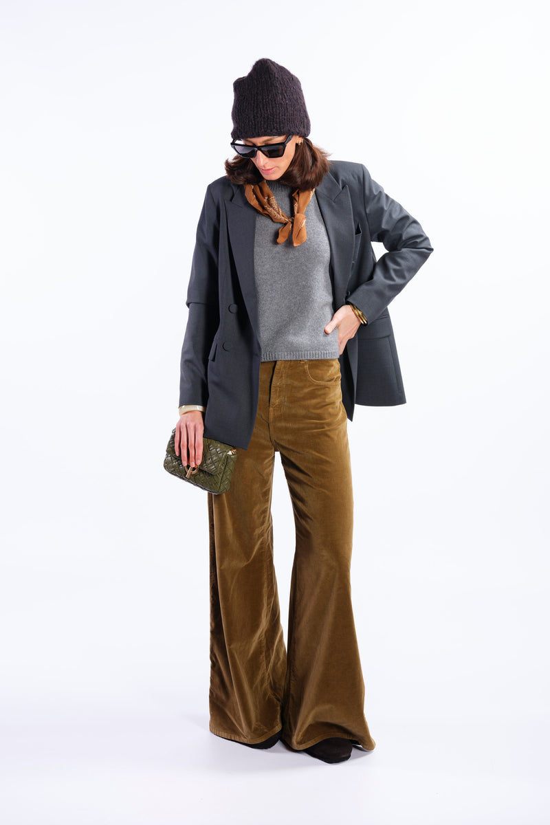 Velvet palazzo pants